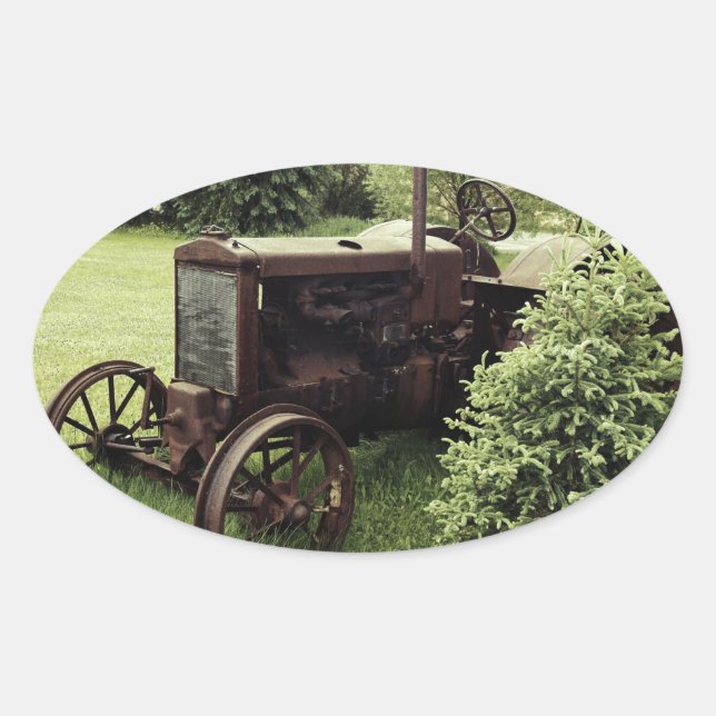 OLD TRaCTOR Oval Sticker (Front)