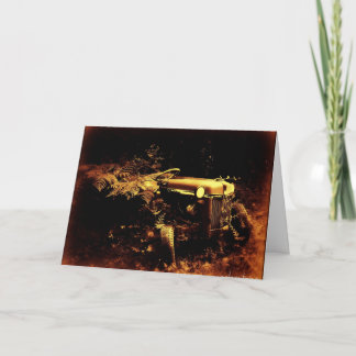 Old tractor sepia Father's Day card