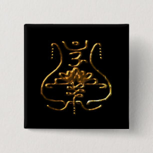 old traditional Buddhist symbolism 15 Cm Square Badge