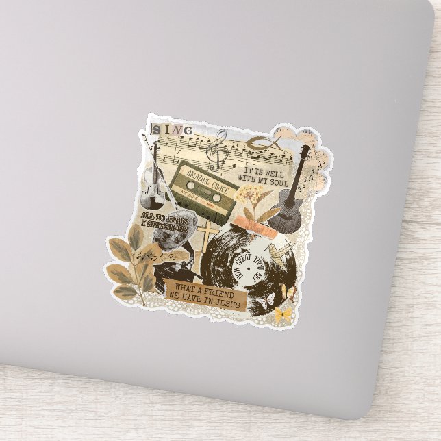 Old Traditional Christian Hymns Songs Collage (Detail)