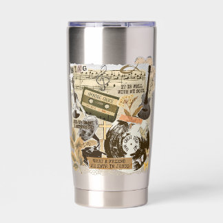 Old Traditional Christian Hymns Songs Collage Insulated Tumbler