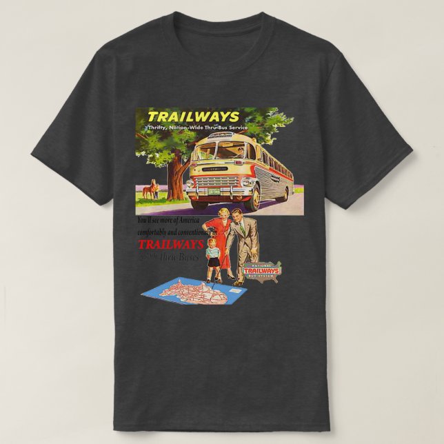 Old Trailways Bus Lines T-Shirt (Design Front)