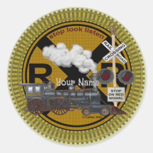 Old Train Round Sticker