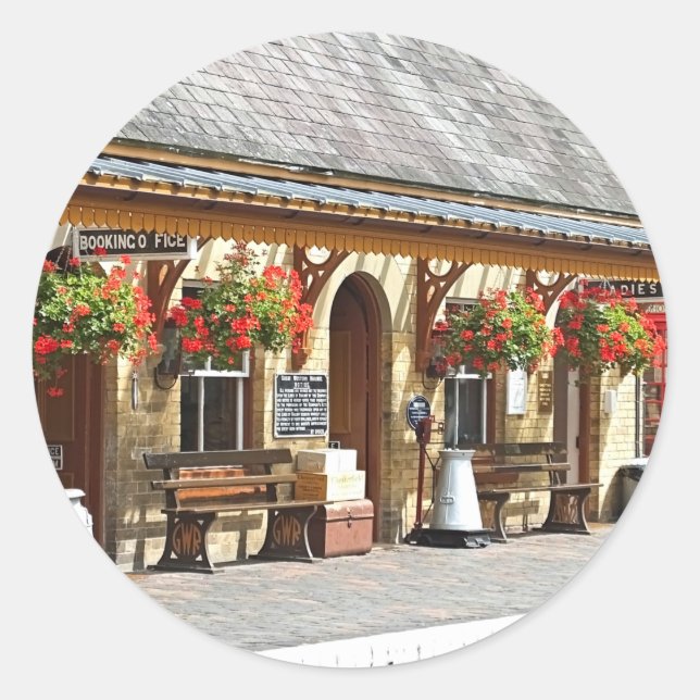 OLD TRAIN STATION   CLASSIC ROUND STICKER (Front)