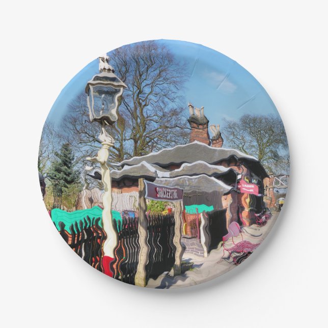 OLD TRAIN STATION PAPER PLATE (Front)