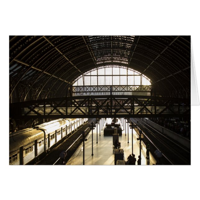 Old Train Station with Passenger Train Photo Note (Front Horizontal)