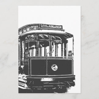 Old Tram | Streetcar Philadelphia | Vintage Invitation