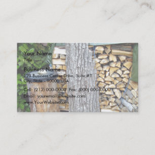 Old Tree Bark and Cut Logs Business Card