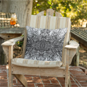 Old Tree Bark Black And White Photo Pattern Design Cushion