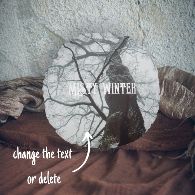 Old Tree in a Misty Forest Round Cushion (Creator Uploaded)