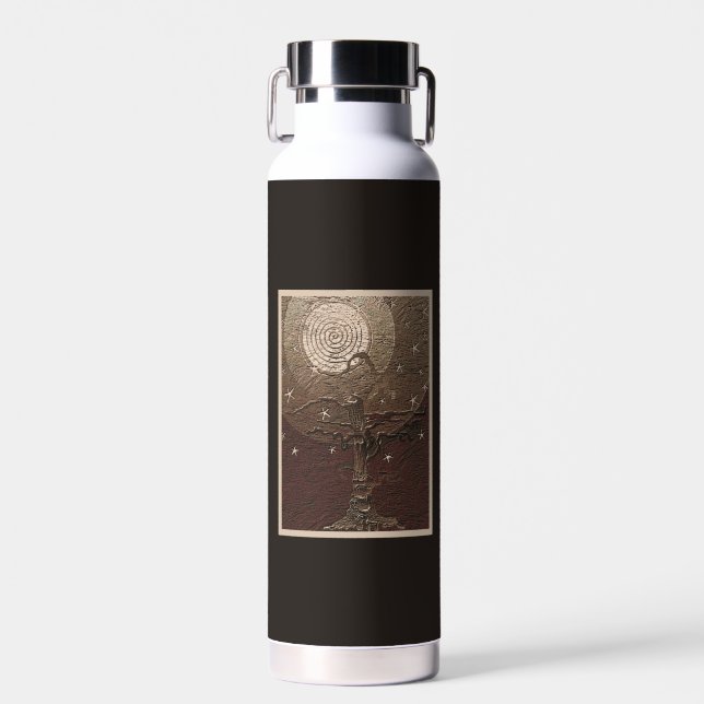 Old Tree Moon & Stars  B Water Bottle (Front)