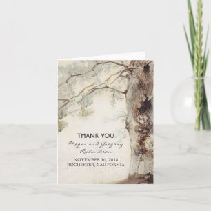 Old Tree Rustic Wedding Thank You Card