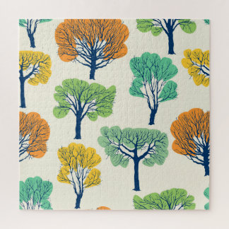 Old Trees Nature Seamless Pattern Jigsaw Puzzle
