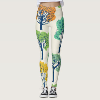 Old Trees Nature Seamless Pattern Leggings