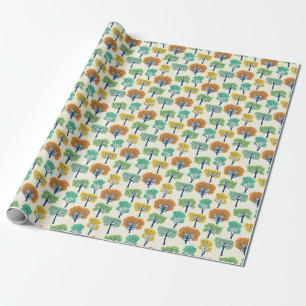 Old Trees Nature Seamless Pattern Wrapping Paper