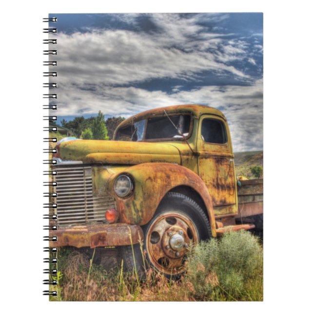 Old truck abandoned in field notebook (Front)