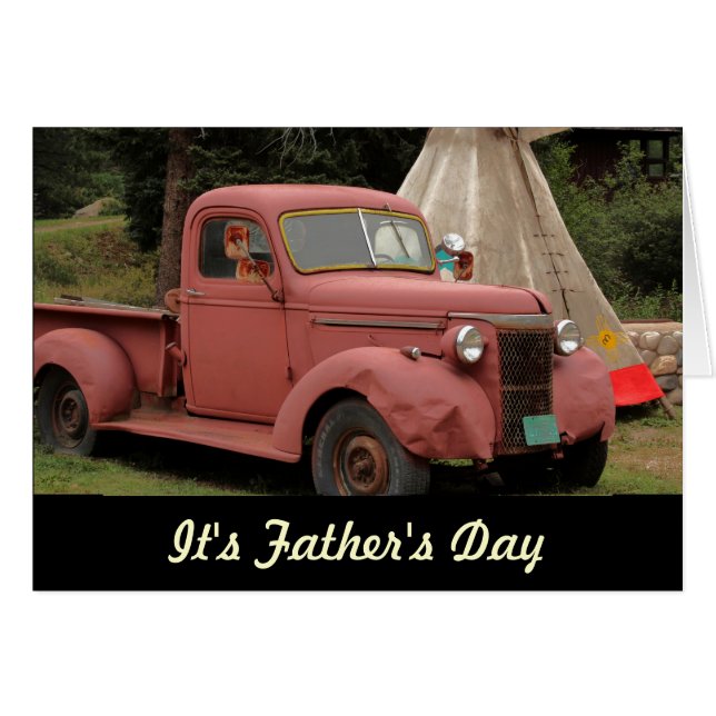 Old Truck and Teepee Grandpa Father's Day Card (Front Horizontal)