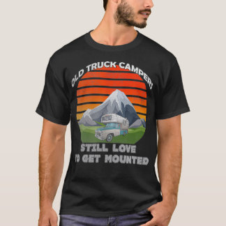 Old Truck Camper RV Pickup Cabover Vintage Distres T-Shirt