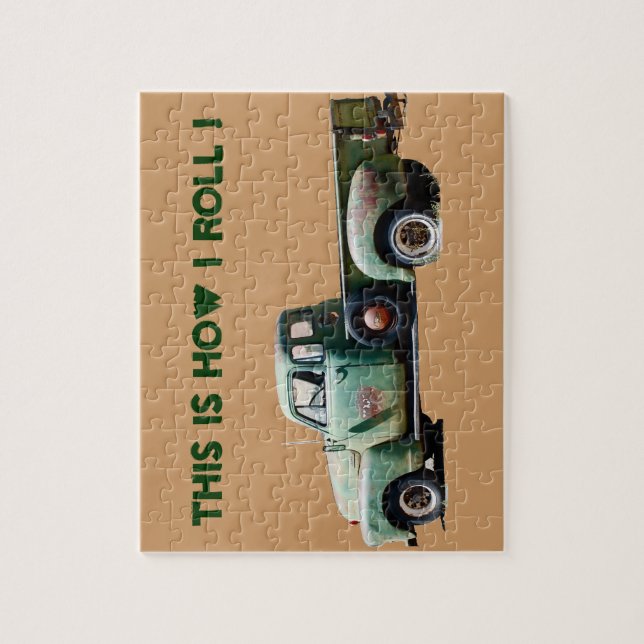 Old Truck : It's How I roll Jigsaw Puzzle (Vertical)
