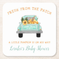 Old Truck With Pumpkin On The Way Fall Baby Shower