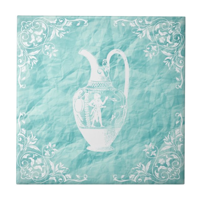 Old Turquoise Jar Ceramic Tile (Front)