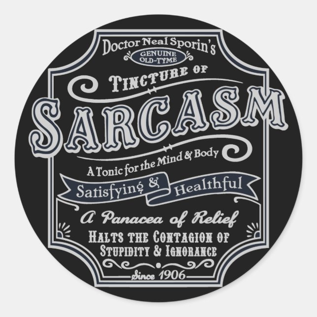 Old Tyme Sarcasm Classic Round Sticker (Front)