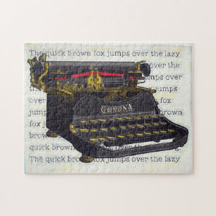 Old Typewriter and Text Jigsaw Puzzle