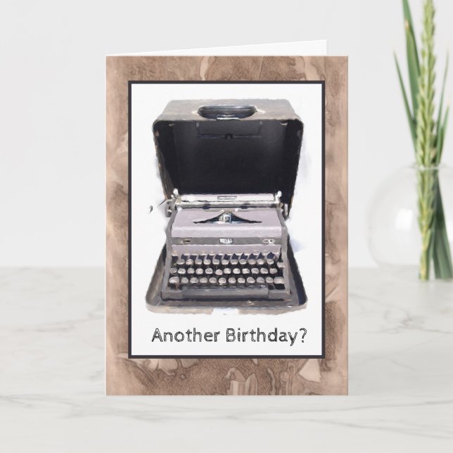 Old Typewriter Birthday Card (Front)