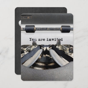 Old Typewriter Birthday Party  Invitation