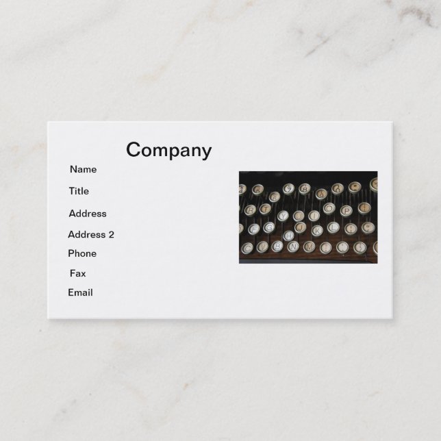 Old Typewriter Business Card (Front)