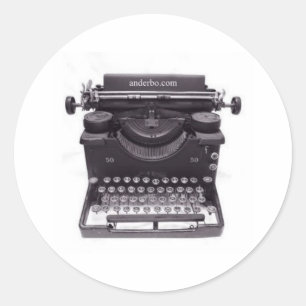 OLD TYPEWRITER CLASSIC ROUND STICKER