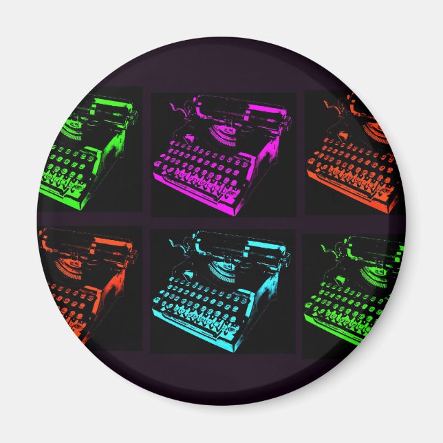 Old Typewriter Collage Magnet (Front)