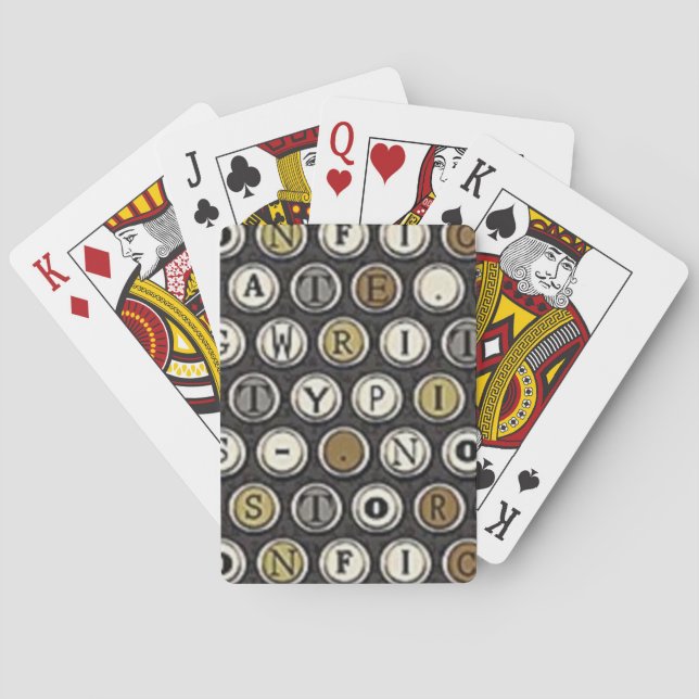 Old Typewriter Keys Playing Cards (Back)