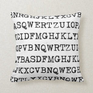Old typewriter letters cushion