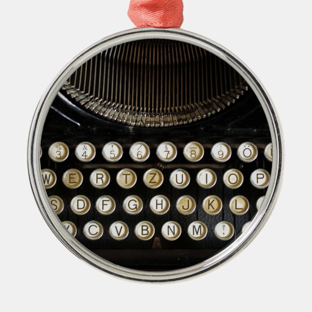 old typewriter metal tree decoration (Front)