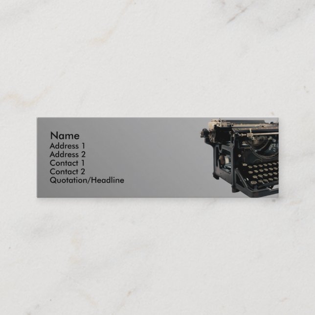 Old Typewriter Mini Business Card (Front)