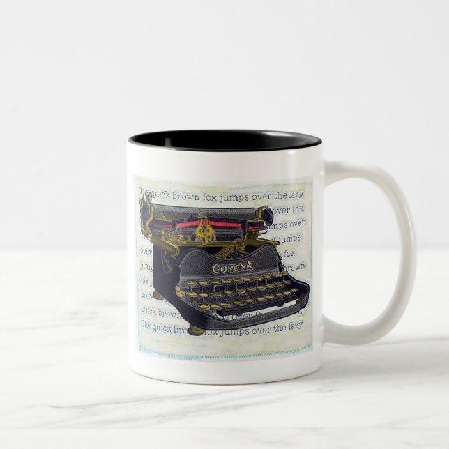 Old Typewriter Two-Tone Coffee Mug (Right)