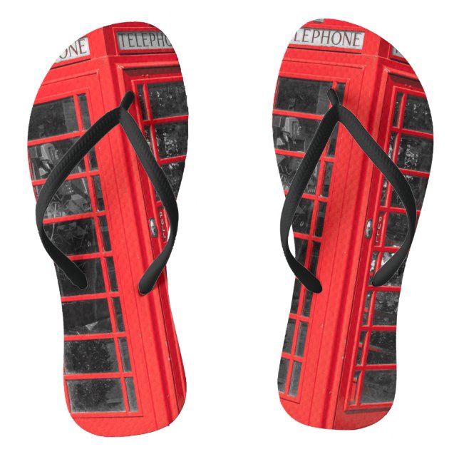Old UK Telephone Box Thongs (Footbed)