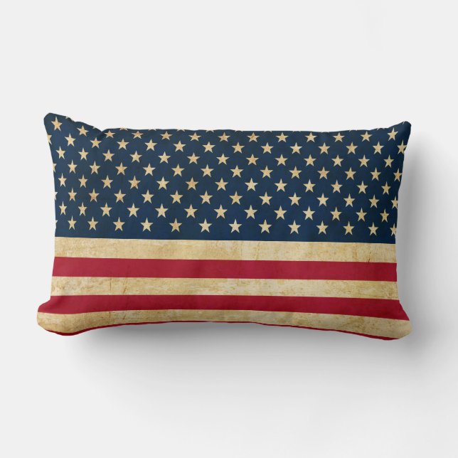 Old USA flag Lumbar Cushion (Front)