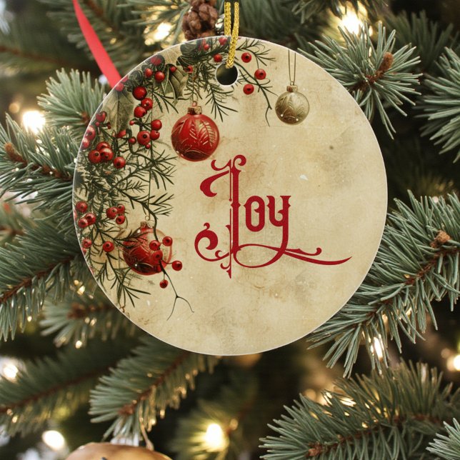 Old Victorian Rustic Family Personalized Ceramic Ornament (Creator Uploaded)