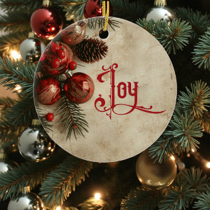 Old Victorian Rustic Family Personalized Ceramic Ornament