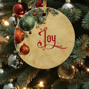 Old Victorian Rustic Family Personalized Ceramic Ornament