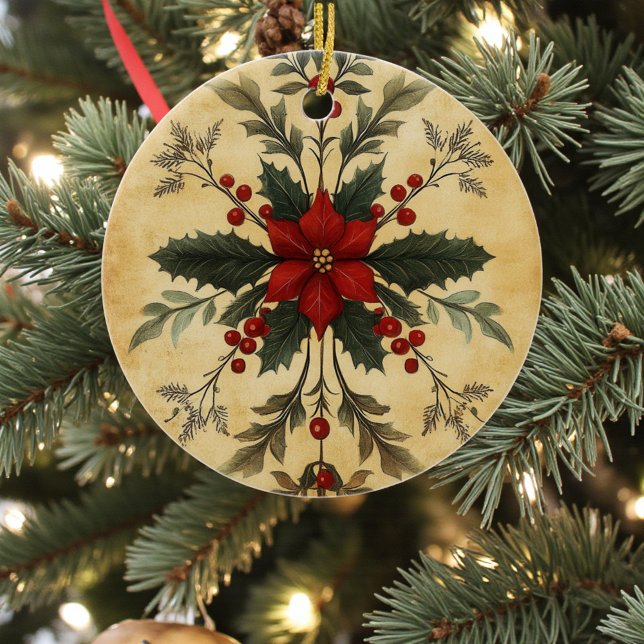 Old Victorian Rustic Family Personalized Ceramic Ornament (Creator Uploaded)