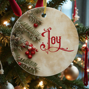 Old Victorian Rustic Family Personalized Ceramic Ornament