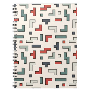 Old video game square seamless pattern,background  notebook