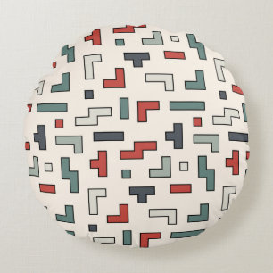 Old video game square seamless pattern,background  round cushion