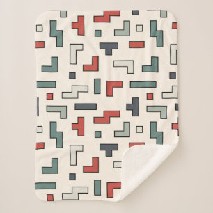Old video game square seamless pattern,background  sherpa blanket
