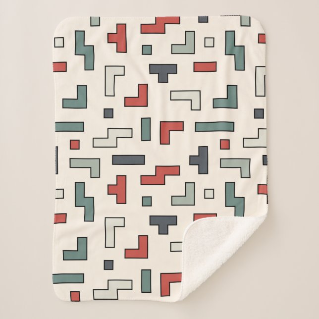 Old video game square seamless pattern,background  sherpa blanket (Front)