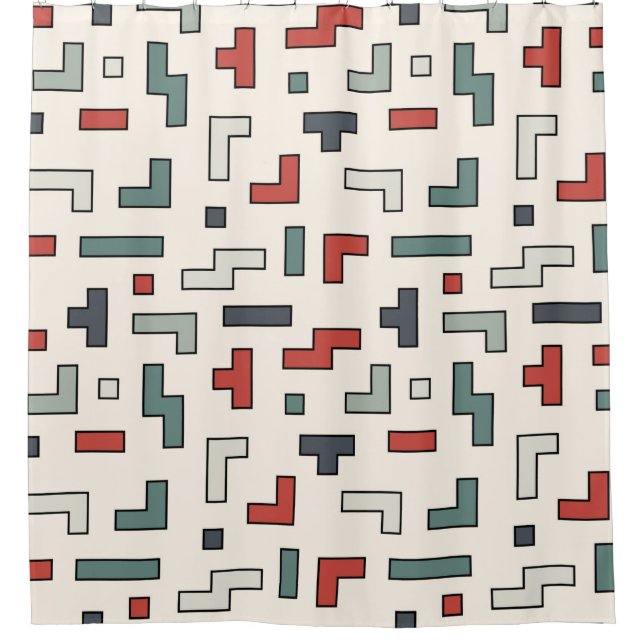 Old video game square seamless pattern,background  shower curtain (Front)
