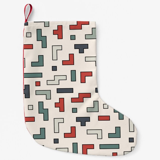 Old video game square seamless pattern,background  small christmas stocking (Front)